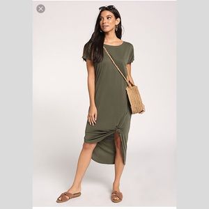 🤩 Olive Green Jersey Maxi Dress